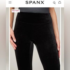 SPANX velvet leggings in black size xs